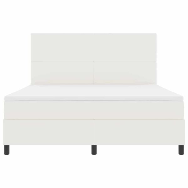 LED кутия за пружини с легло Слонова кост и бяло 180 x 200 cm