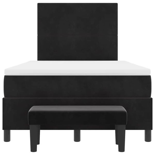 Легло с пружинирана основа с матрак Черно 120 x 190 cm Кадифе