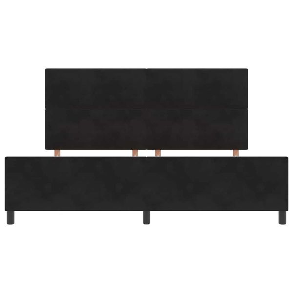 Легло с пружинирана основа с таблото Черно 200 x 200 cm Кадифе