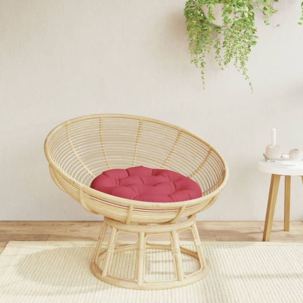 Кръгла възглавница виненочервена Ø 60 x11 см Оксфорд плат