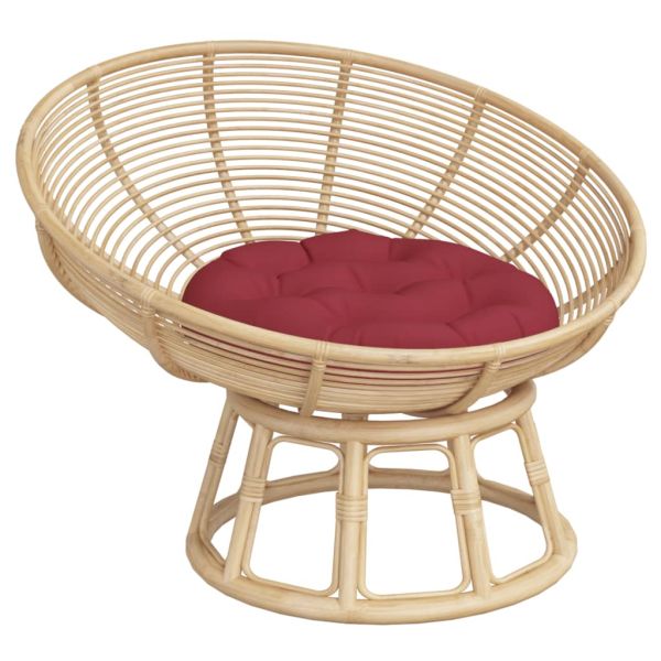 Кръгла възглавница виненочервена Ø 60 x11 см Оксфорд плат