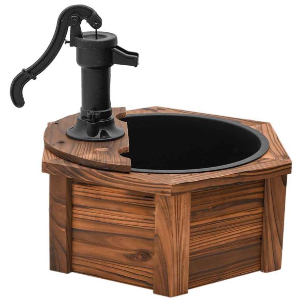 Воден фонтан с помпа 57x57x53 см масивна ела