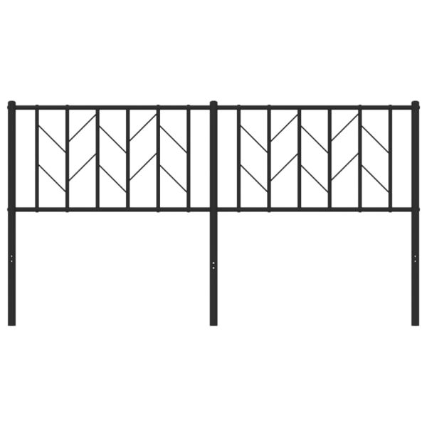 Метална резервна табла за легло, черна, 160 см