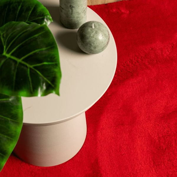 Килим HUARTE с къс косъм, мек и миещ се, червен, 80x250 см