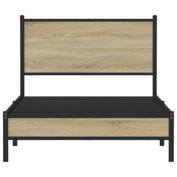 Метална рамка за легло, без матрак, сонома дъб, 100x190 см