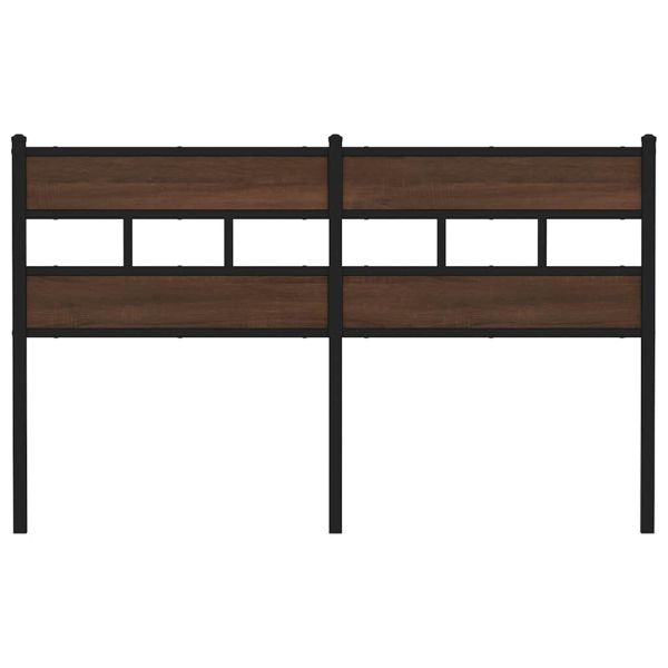 Резервна табла за легло, кафяв дъб, 135 см, стомана и инженерно дърво