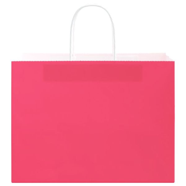 Хартиени торбички 250 бр с дръжки розови 32x17x25 см