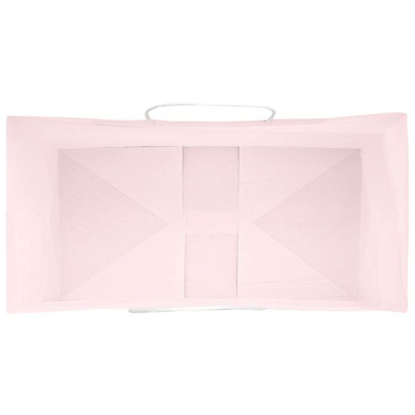 Хартиени торбички 250 бр с дръжки розови 32x17x25 см