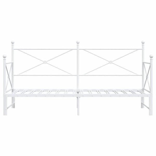 Дневна спалня с багажник без матрак Бяла 75x190 cm Стомана