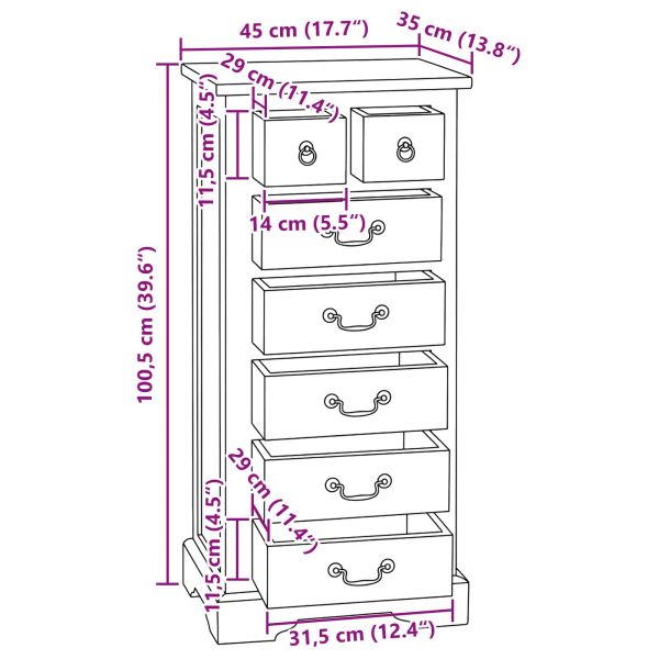 Плика Кафяво 45 x 35 x 100,5 см Масивно махагоново дърво