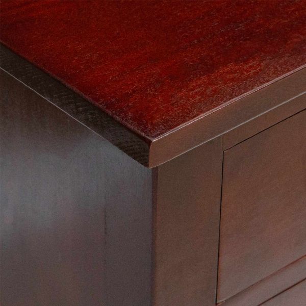 ТВ шкаф Кафяво 100 x 40,5 x 46 см Масивно махагоново дърво