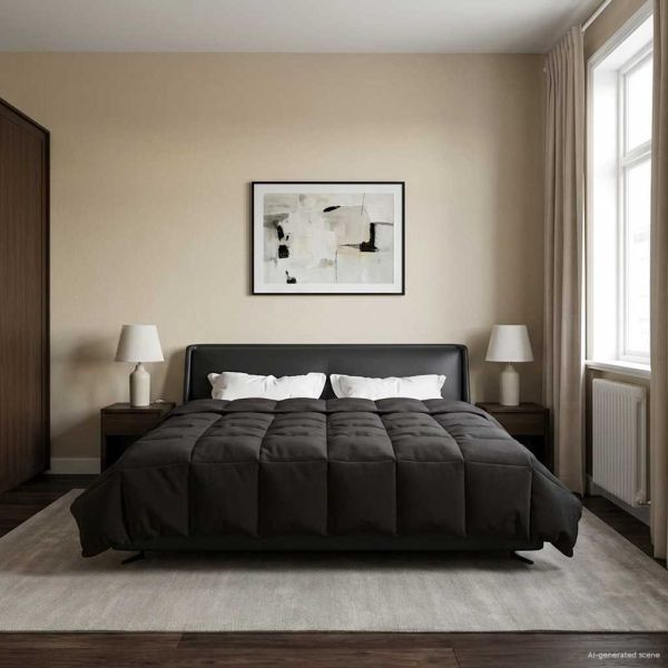 Летен юрган Патичено Антрацит 220 x 260 cm Микрофибър