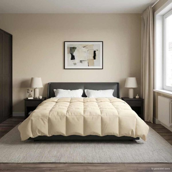 Летен юрган Патичено Крем 220 x 260 cm Микрофибър