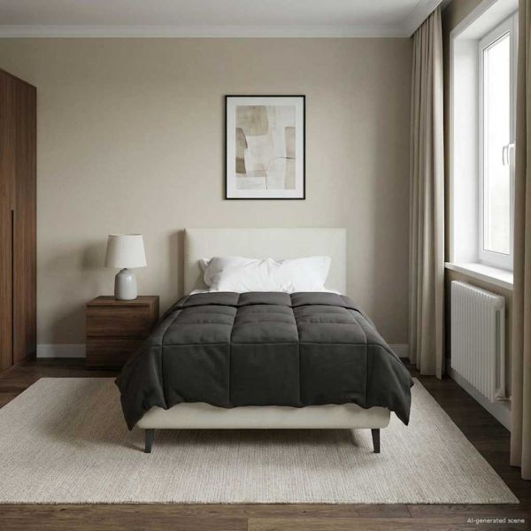 Пълно годишно юрганче Патичено Антрацит 140 x 200 cm Микрофибър