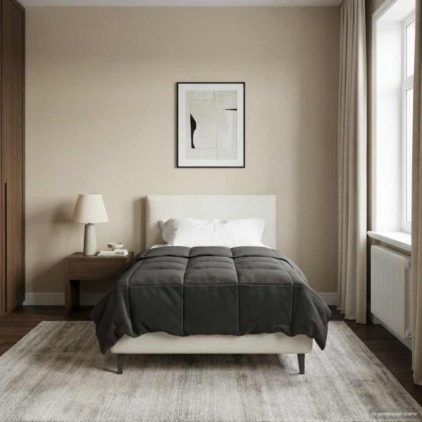 Пълно годишно юрганче Патичено Антрацит 155 x 200 см Микрофибър