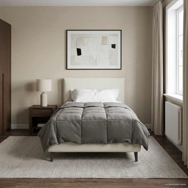 Пълно годишно юрганче Светлосиво 155 x 200 см Микрофибър