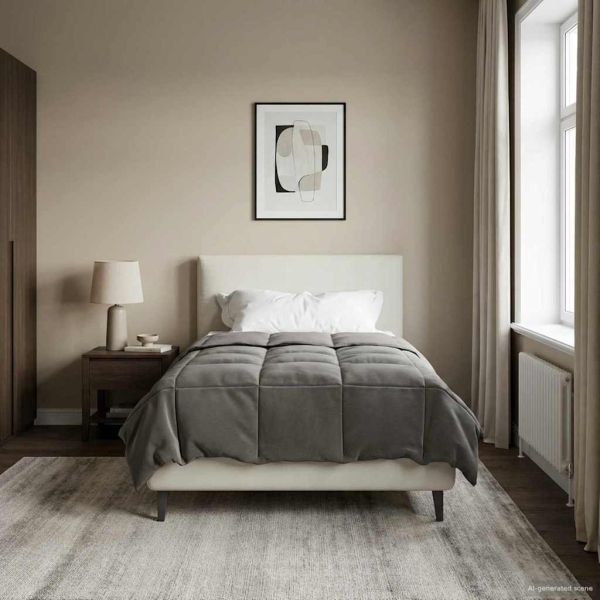 Пълно годишно юрганче Светлосиво 135 x 220 см Микрофибър