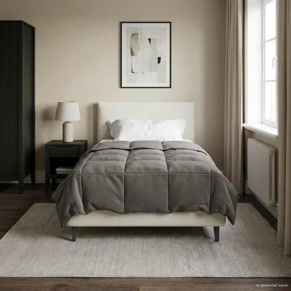 Пълно годишно юрганче Светлосиво 155 x 220 cm Микрофибър