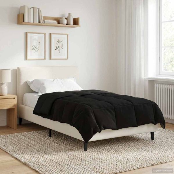 Пълно годишно юрганче Патичено Черно 135 x 220 см Микрофибър