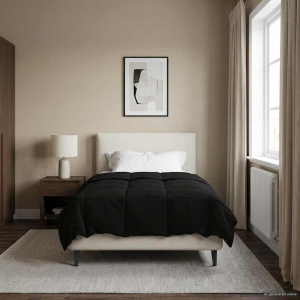 Пълно годишно юрганче Патичено Черно 155 x 220 cm Микрофибър