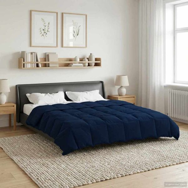 Пълно годишно юрганче Тъмен син 220 x 240 cm Микрофибър