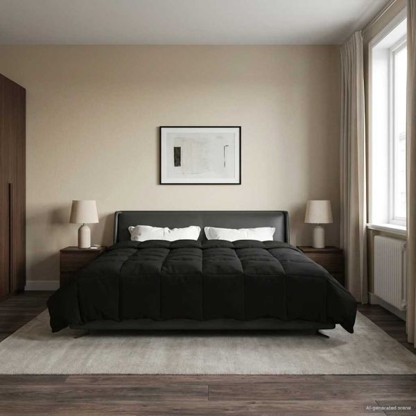 Зимен юрган Патичено Черно 200 x 200 cm Микрофибър