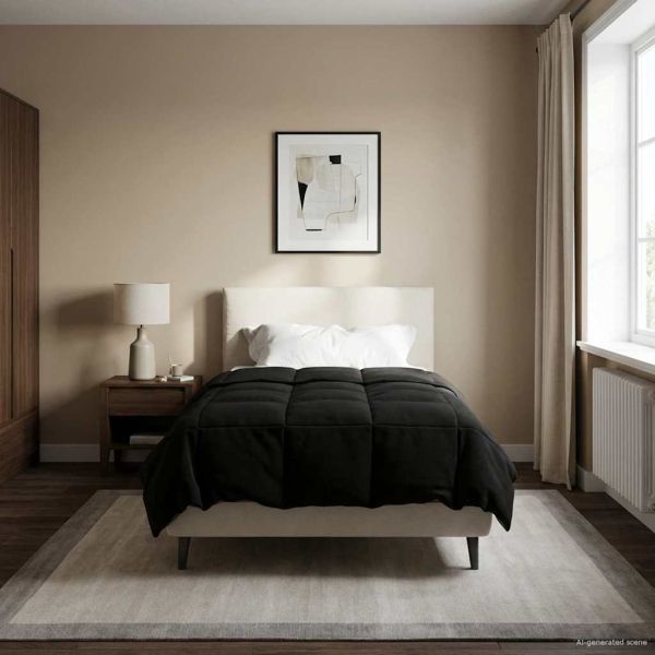 Зимен юрган Патичено Черно 155 x 220 cm Микрофибър