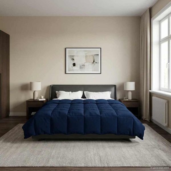 Зимен юрган Патичено Тъмен син 220 x 260 cm Микрофибър