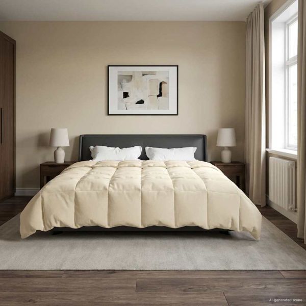 Зимен юрган Патичено Крем 240 х 260 см Микрофибър