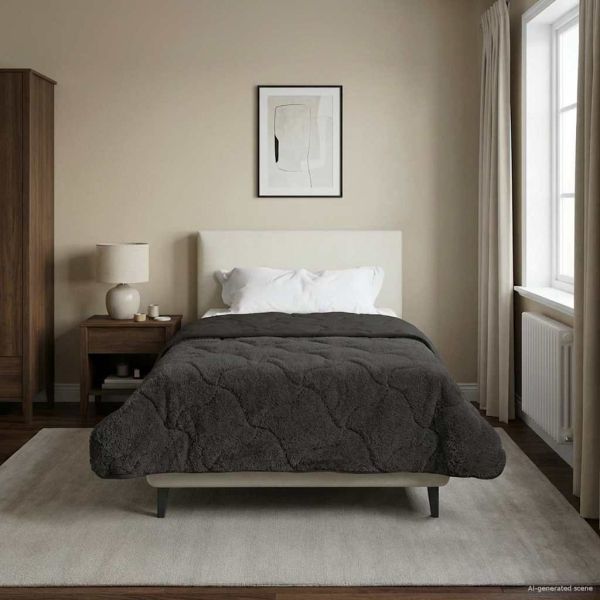 Пълно годишно юрганче Патичено Антрацит 155 x 200 см