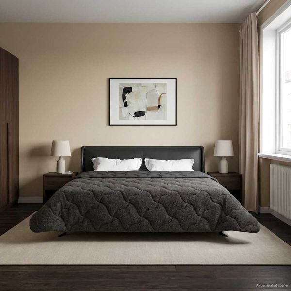 Пълно годишно юрганче Патичено Антрацит 200 x 220 cm