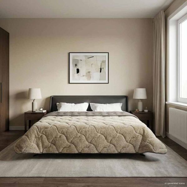 Пълно годишно юрганче Патичено Светлосиво 200 x 240 cm