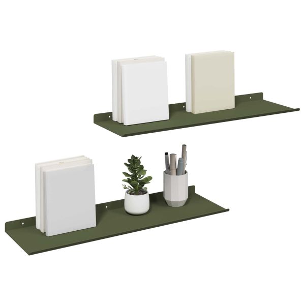 Плаващ рафт 2 pcs Маслинено зелено 60 x 18 x 2,5 см Стомана