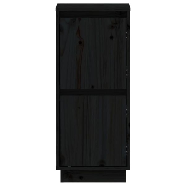 Сайдборд, черен, 31,5x34x75 см, бор масив