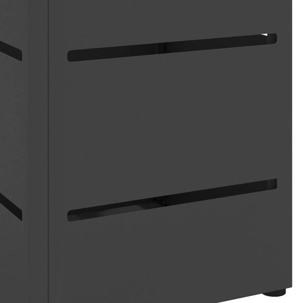 Стойка за чадър със съхранение Черно 15,5 х 15,5 х 49 см Метал