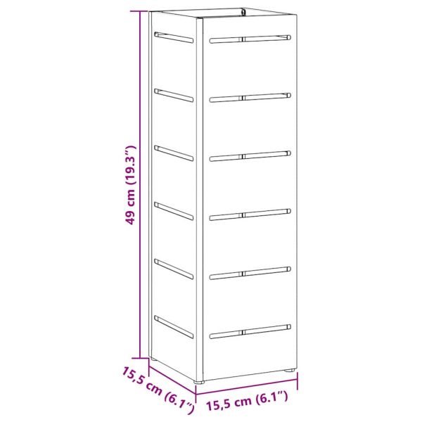 Стойка за чадър със съхранение Черно 15,5 х 15,5 х 49 см Метал