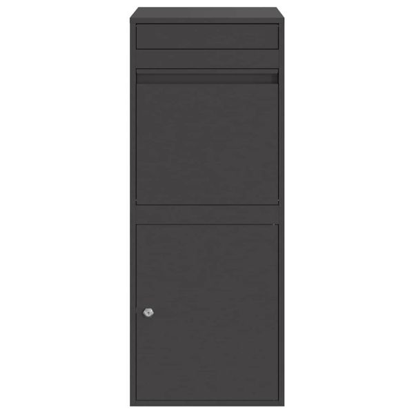 Пощенска кутия за пратки с врата Черно 41 x 38 x 103 см Стомана
