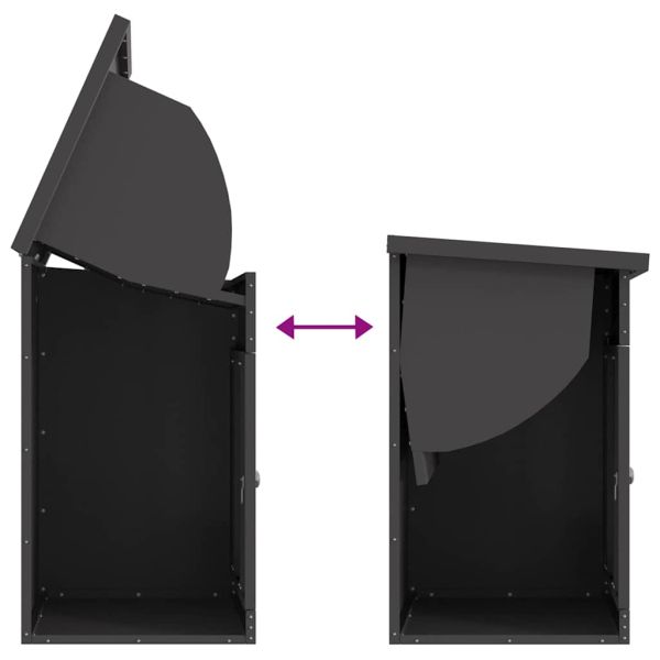 Пощенска кутия за пратки Черно 47.5 x 38 x 59 см Стомана