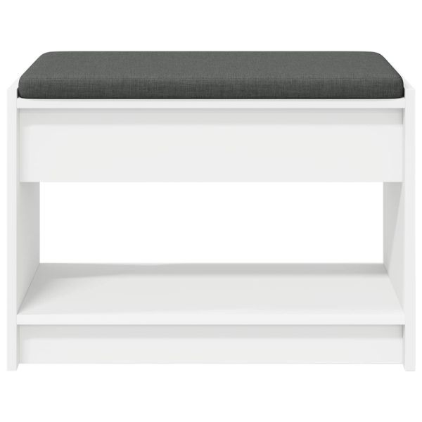 Пейка за коридор Бял 63 x 38 x 45 см Композитно дърво и текстил