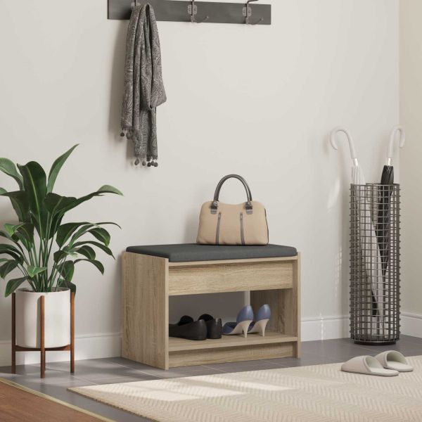 Пейка за коридор с възглавница Сонома дъб 63 x 38 x 45 см