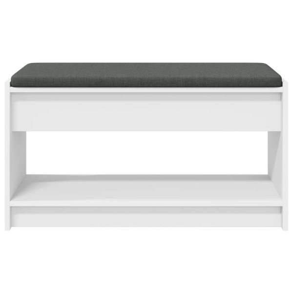 Пейка за коридор Бял 83 x 38 x 45 см Композитно дърво и текстил