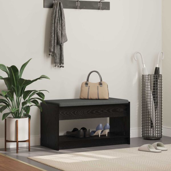 Пейка за коридор с възглавница с рафт Черен Дъб 83 x 38 x 45 см