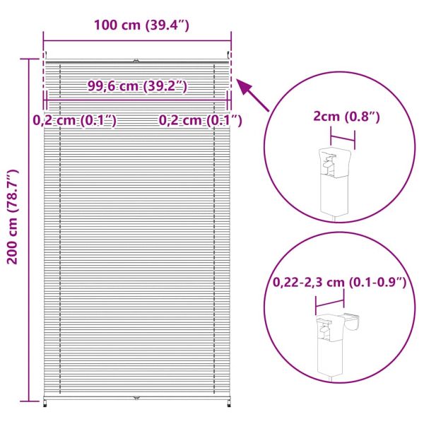 Плисирана щора 100 х 200 см, бяла