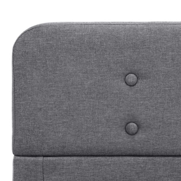 Рамка за легло, светлосива, текстил, 100x200 см