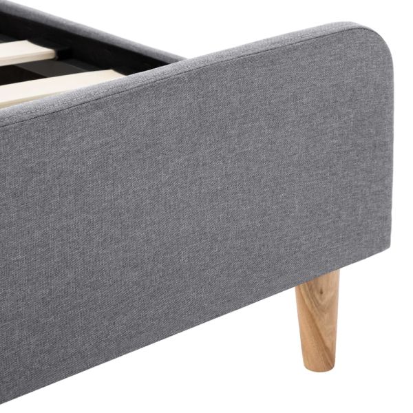 Рамка за легло, светлосива, текстил, 100x200 см