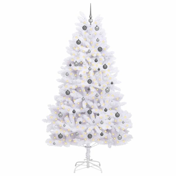 С изкуствено коледно дърво Бяло 120 x 120 x 240 см PVC и метал