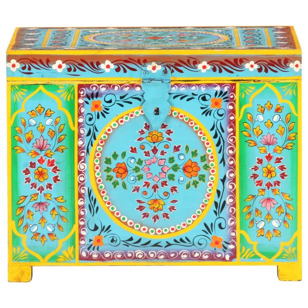 Ръчно декориран скрин, 50x40x40 см, мангово дърво масив