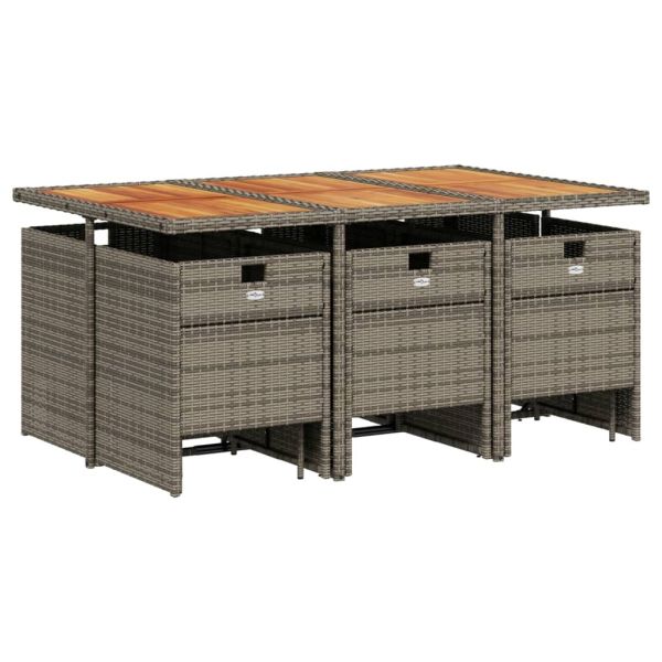 Градински комплект с възглавници 11 части сив полиратан