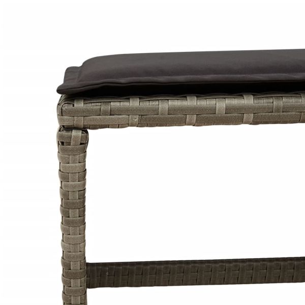 Градински комплект с възглавници 11 части сив полиратан