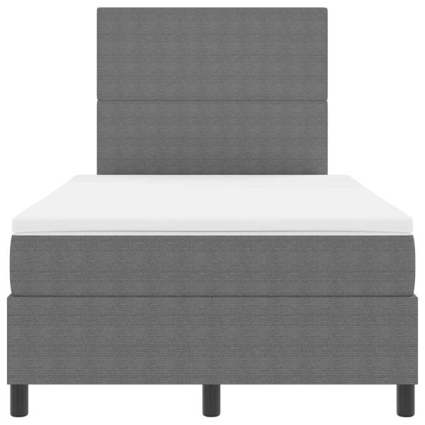 LED кутия за пружини с легло Светлосив и бял 120 x 200 cm